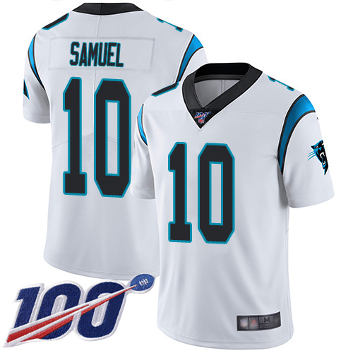 Carolina Panthers Limited White Youth Curtis Samuel Road Jersey NFL Football 10 100th Season Vapor Untouchable